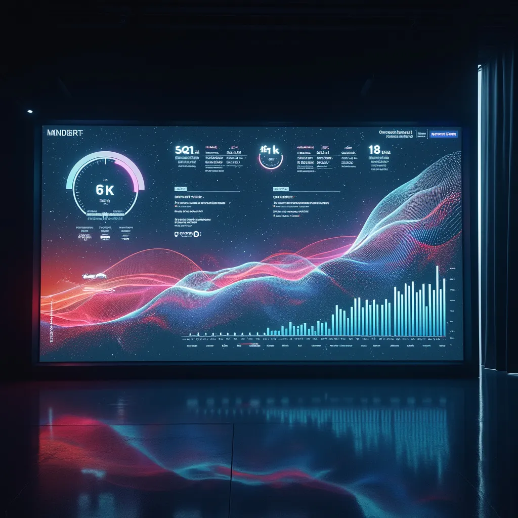 Interface futurista em ecrã grande
